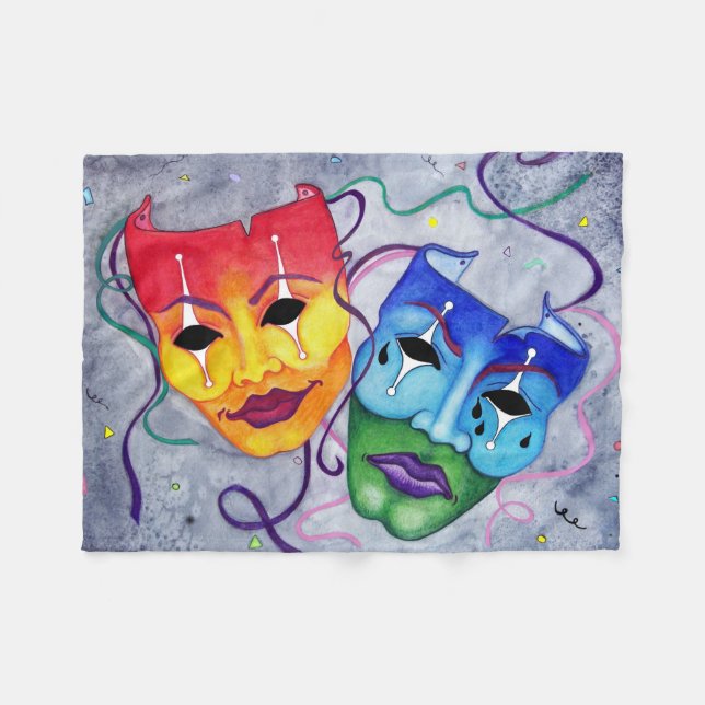 Komedi- och tragedifilt fleecefilt (Framsidan (Horisontell))