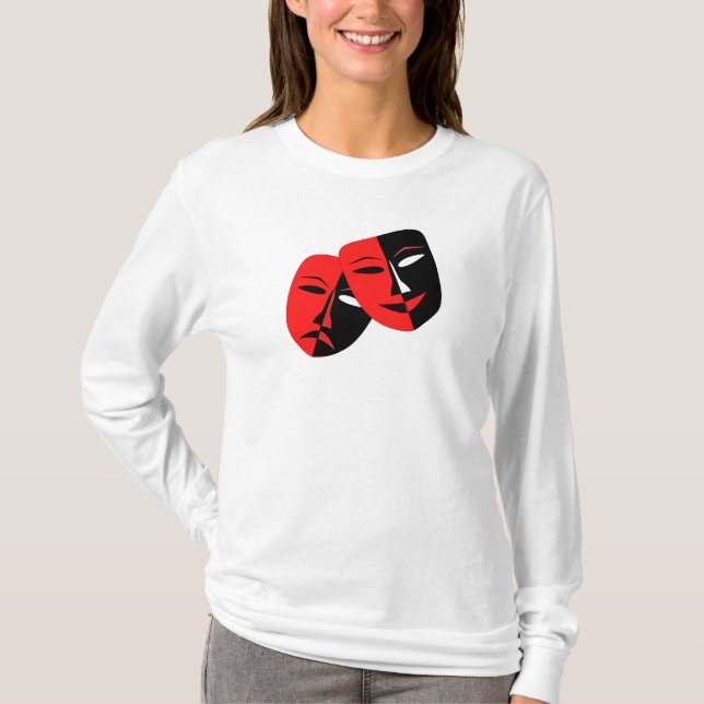 Komedi och tragedin i teatermasker. t shirt (Framsida)