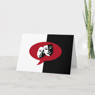 Komedi och tragedin maskerar kort