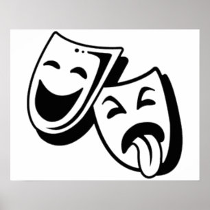 Komedi och tragedin maskerar poster