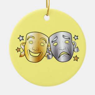 Komedi och tragedin Stylized dramat maskerar Julgransprydnad Keramik