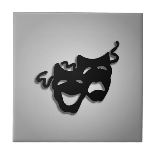 Komedi- och tragediteatermasker kakelplatta (Framsidan)