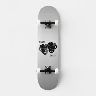 Komedi- och tragediteatermasker mini skateboard bräda 18,5 cm
