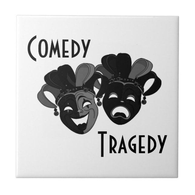 Komedi och Tragedy Theater Masks Kakelplatta (Framsidan)