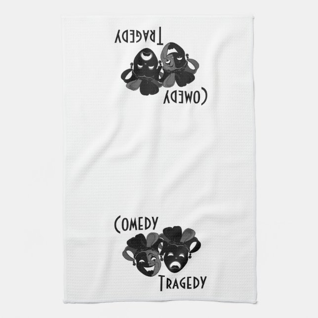 Komedi och Tragedy Theater Masks Kökshandduk (Vertikal)