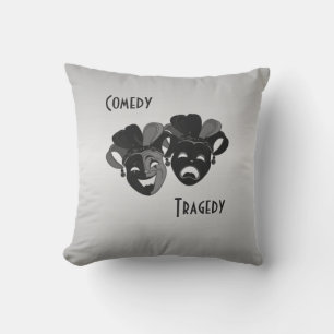 Komedi och Tragedy Theater Masks Kudde