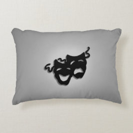 Komedi och Tragedy Theater Masks Prydnadskudde