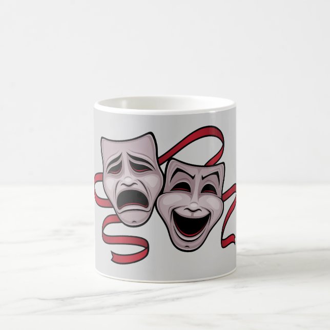 Komedi och tragiska teatermasker kaffemugg (Center)