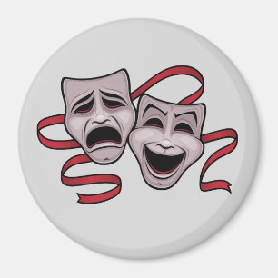 Komedi och tragiska teatermasker magnet