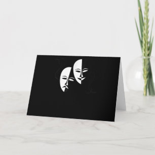 Komedi Tragedi Masker Skådespelare Present Kort