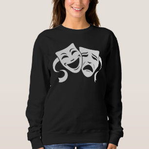 Komedi & tragedi teater vita masker män kvinnor & t shirt