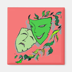 KOMEDI- & TRAGEDIDRAMAT MASKERAR THEATREmagneten Magnet
