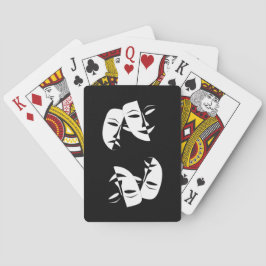 Komedy Tragedy Black and White Theater Mask Casinokort