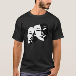 Komedy Tragedy Black and White Theater Mask T Shirt