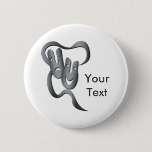 Komedy Tragedy Grått Theater Mask Button Knapp