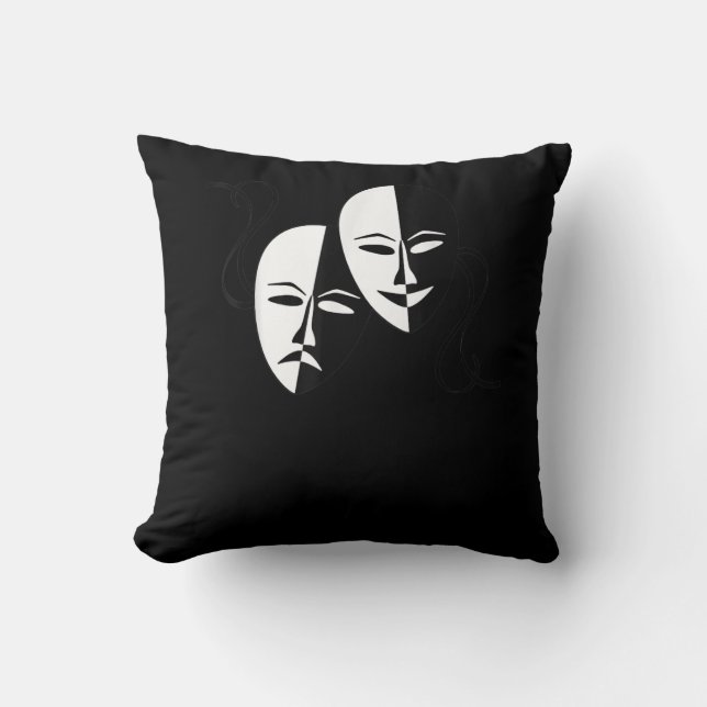 Komedy Tragedy Masks Actor Gift Kudde (Framsida)