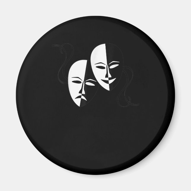 Komedy Tragedy Masks Actor Gift Magnet (Framsidan)