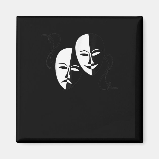 Komedy Tragedy Masks Actor Gift Magnet (Framsidan)