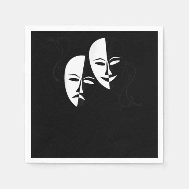Komedy Tragedy Masks Actor Gift Pappersservett (Framsidan)