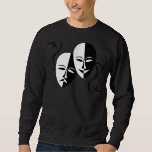 Komedy Tragedy Masks Actor Retro Lång Ärmad Tröja