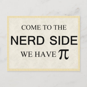 Komen till nerdsidan har vi pi vykort