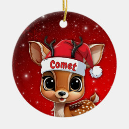 Komet Babyhjort, Hjort, Dovhjort, Ren🦌 🎄 Julgransprydnad Keramik