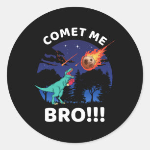 Kometa mig bror Rolig boxning T Rex Dinosaurie Pun Runt Klistermärke