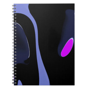 Kometens natt: Abstrakt Blue, Lila & Black Anteckningsbok