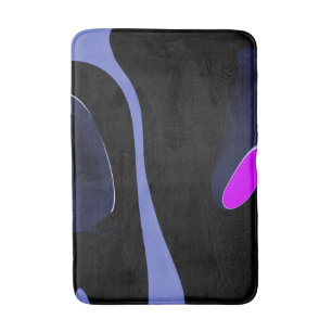 Kometens natt: Abstrakt Blue, Lila & Black Badrumsmatta