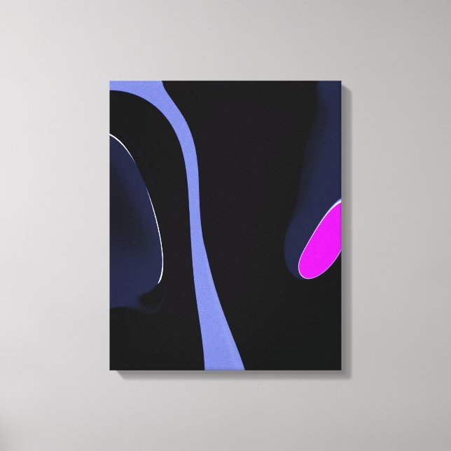 Kometens natt: Abstrakt Blue, Lila & Black Canvastryck (Framsida)