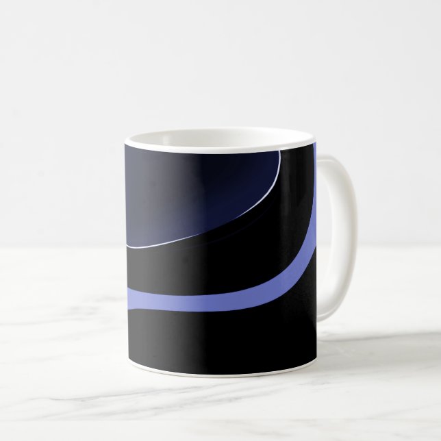 Kometens natt: Abstrakt Blue, Lila & Black Kaffemugg (Framsida höger)