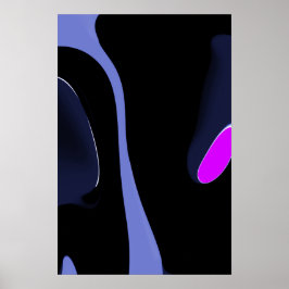 Kometens natt: Abstrakt Blue, Lila & Black Poster