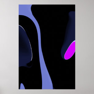 Kometens natt: Abstrakt Blue, Lila & Black Poster