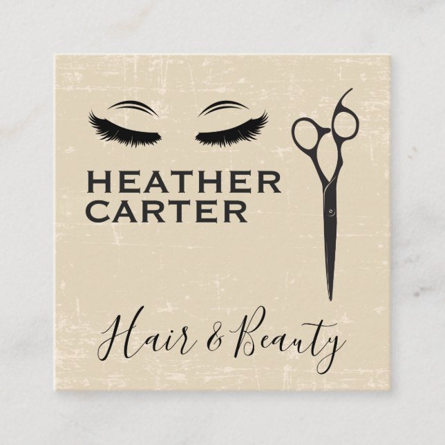 kometolog | Eyelash Salon Shears Tidsbeställning Kort (Framsida)