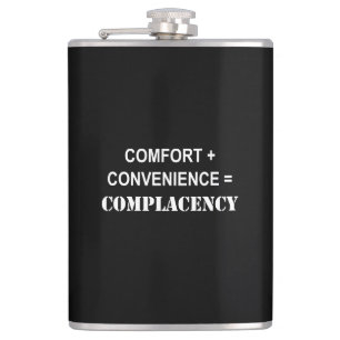 Komfort + bekvämlighet = självbelåtenhet fickplunta