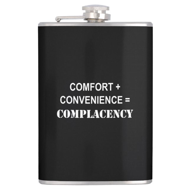 Komfort + bekvämlighet = självbelåtenhet fickplunta (Framsidan)