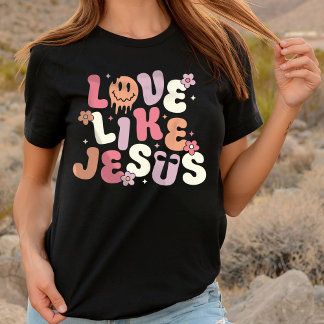 Komfort Färg, Trendig Shir, Kärlek som Jesus T Shirt