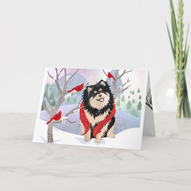 KOMFORT & GLÄDJE Finska Lapphund konstkort Kort (Framsida)