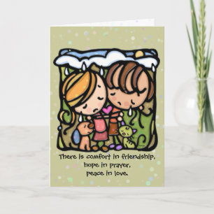 Komfort i vänskap.Hoppas på bön.Fred i kärlek Kort