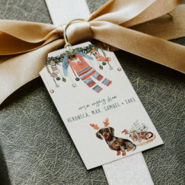 Komfort och glädje | Dachshund Jul Helgdag Presentetikett