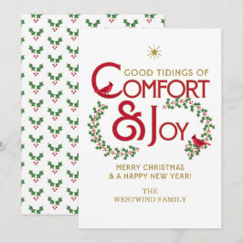Komfort och Glädje God Jul Platt Julkort