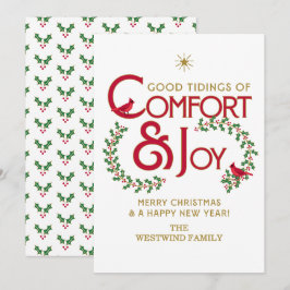 Komfort och glädje God Jul Platt Julkort