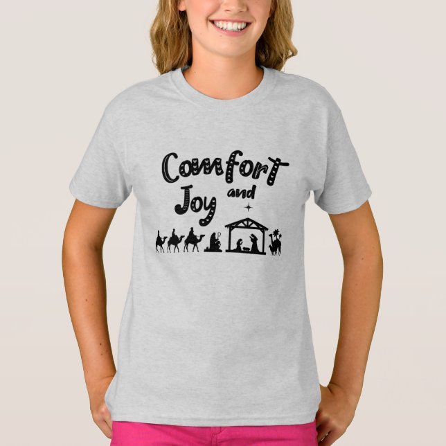 Komfort och kristet jultomativitet t shirt (Framsida)