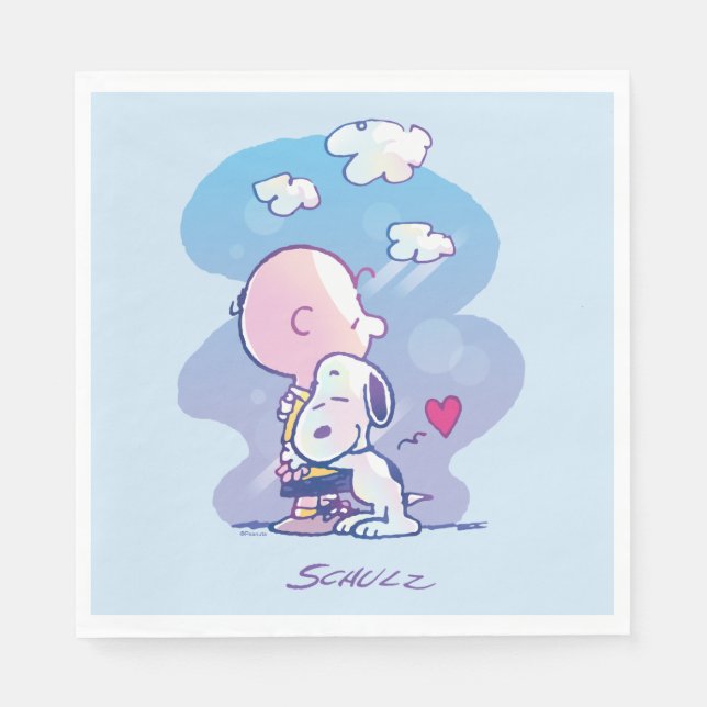 Komfort och säkerhet | Charlie & Snoopy Hug Pappersservett (Framsidan)