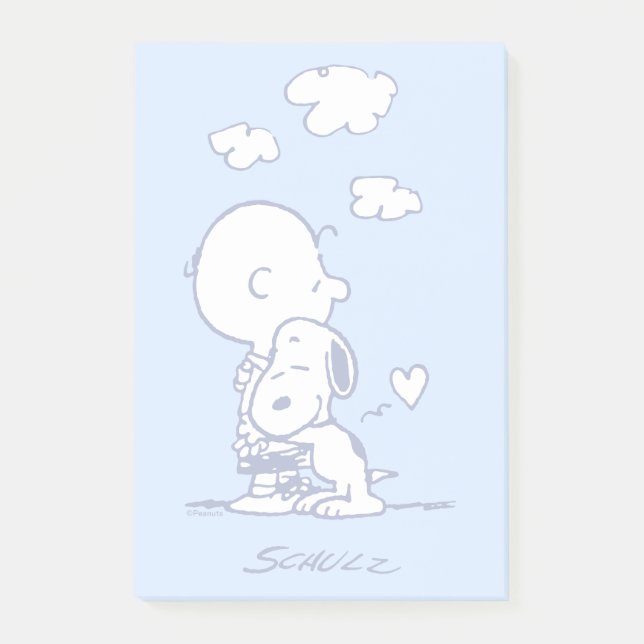 Komfort och säkerhet | Charlie & Snoopy Hug Post-it Block (Framsida)