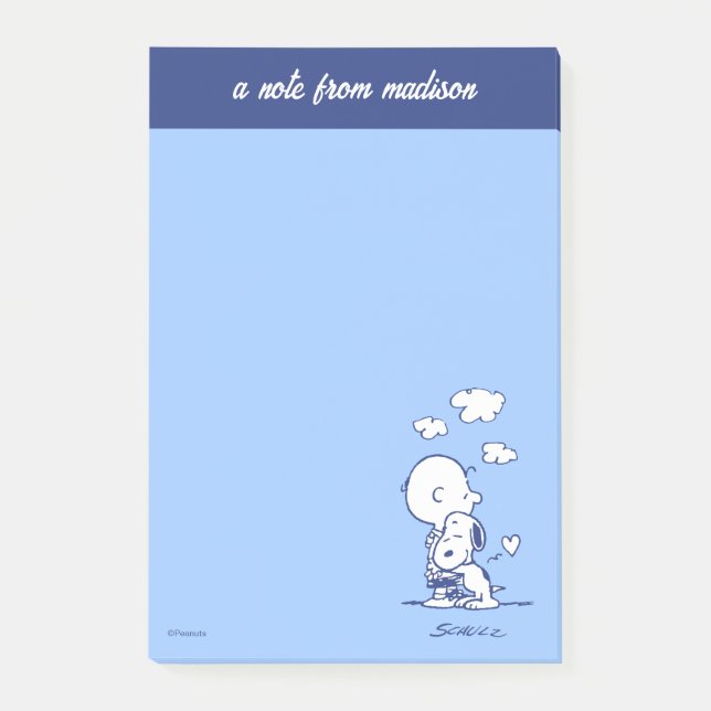 Komfort och säkerhet | Charlie & Snoopy Hug Post-it Block (Framsida)