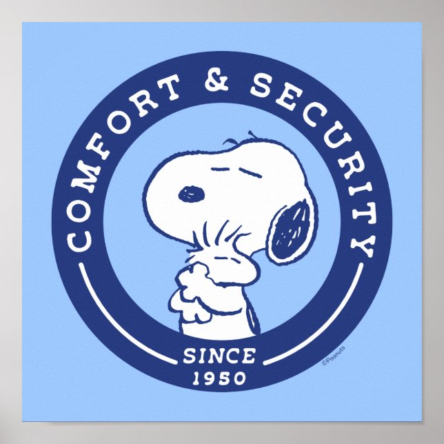 Komfort och säkerhet | Snoopy & Woodstock Hug Poster (Framsidan)
