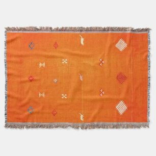 Komfort sol-Kisse: Orange Boho Moroccan Filt