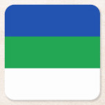 Komi Republic Flagga Underlägg Papper Kvadrat<br><div class="desc">Patriotic flagga of Komi Republic.</div>