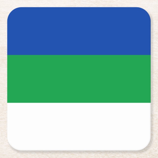 Komi Republic Flagga Underlägg Papper Kvadrat (Framsidan)